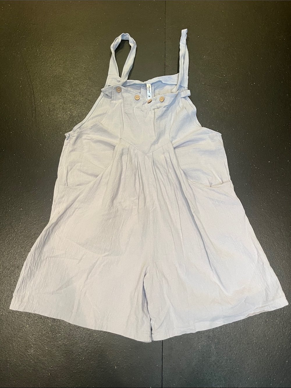 ePretty Light Blue Cotton Overall Romper